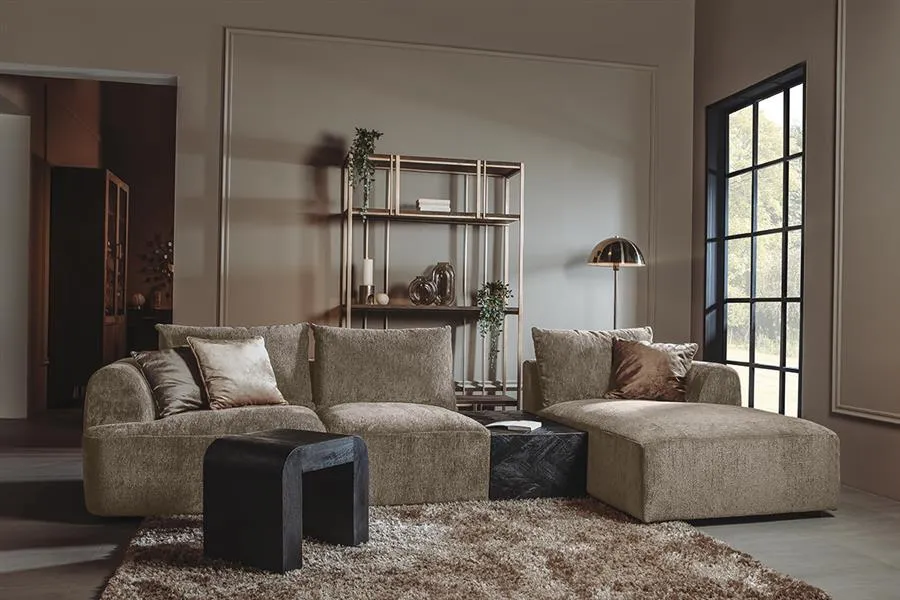 Canterbury 2 5-AL + Chaise R - Mona 120 Taupe Fabrieksprijs